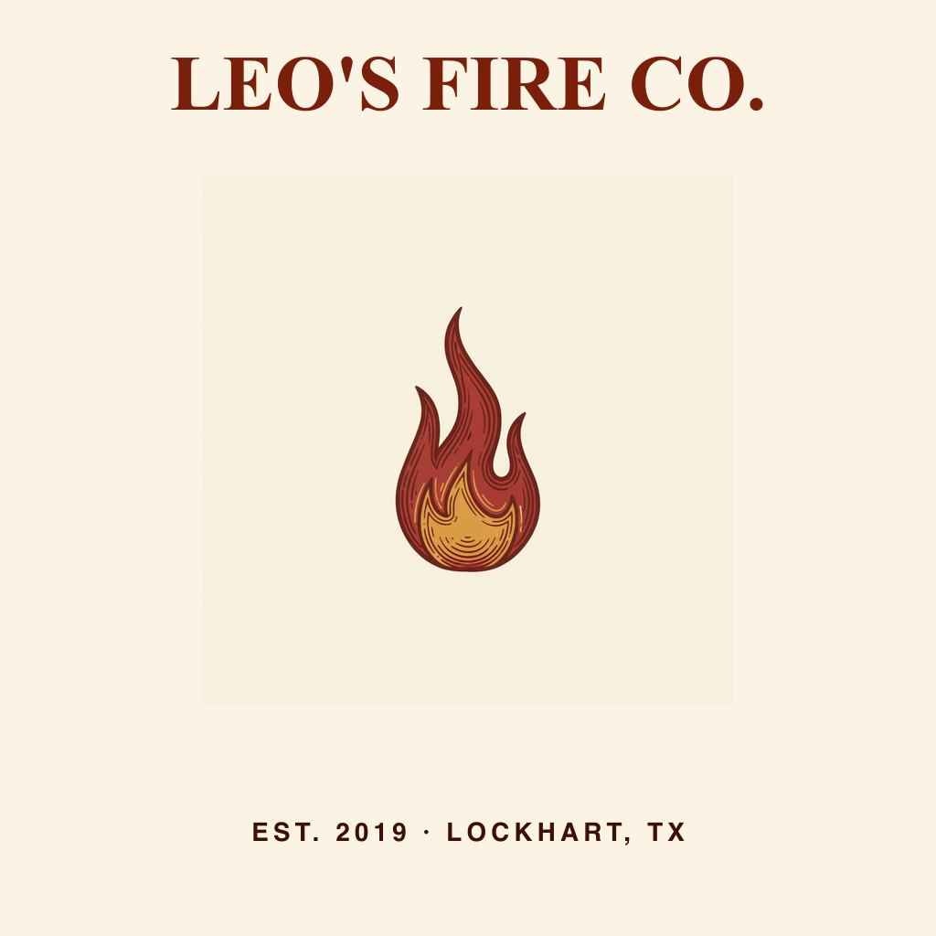 Leo's Fire Co. heritage hot sauce and BBQ rub brand logo